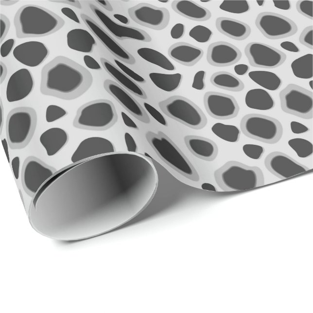 Papel De Presente Leopard Print - Sombras de Cinza (Ponta do rolo)