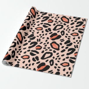 Papel De Presente Leopardo abstrato de aquarela. Padrão de impress