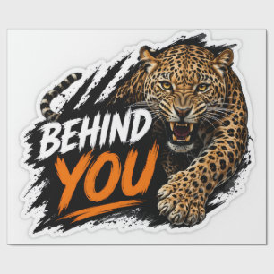 Papel De Presente Leopardo Atrás de Você