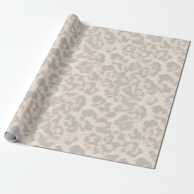 Papel De Presente Leopardo bege. (Desenrolado)