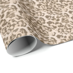 Papel De Presente Leopardo bege.