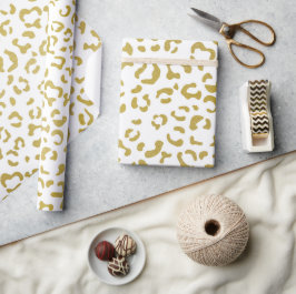 Papel De Presente Leopardo Dourado, Brilho Dourado, Impressão Leopar