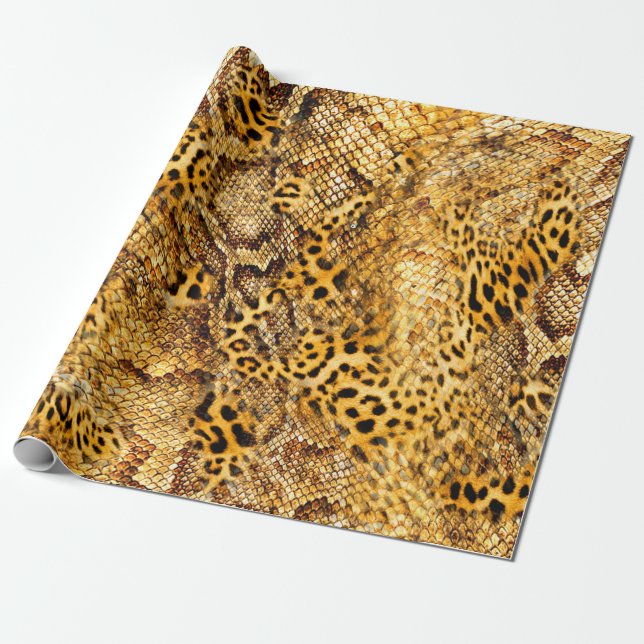 Papel De Presente Leopardo e cobra (Desenrolado)