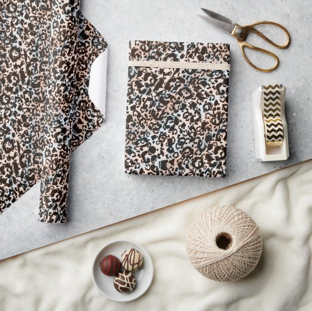 Papel De Presente leopardo, moda, avistada, marrom, bege, pele, (Artesanato)
