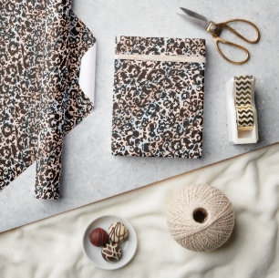 Papel De Presente leopardo, moda, pintada, marrom, bege, pele,