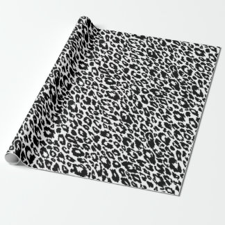 Papel De Presente Leopardo preto e branco clássico