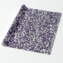 Papel De Presente Leopardo Roxo-Púrpura e Cuja Impressão É Feita