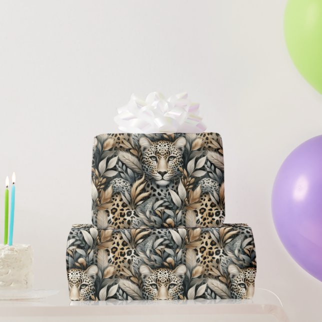 Papel De Presente Leopardos Selvagens (Presentes para festas)