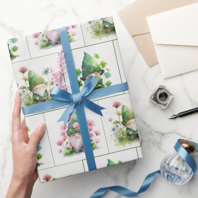 Papel De Presente Leprechauns e Shamrocks irlandeses (Presentear)