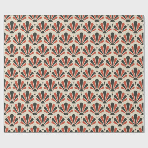 Papel De Presente Leque em forma de lágrima Art Déco de Aveia, Carvã