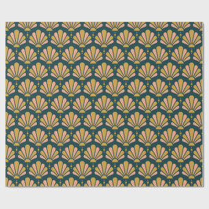 Papel De Presente Leque em forma de Lágrima Art Déco dos Anos 20 em