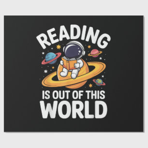Papel De Presente Ler é fora deste mundo livros engraçados do espaço