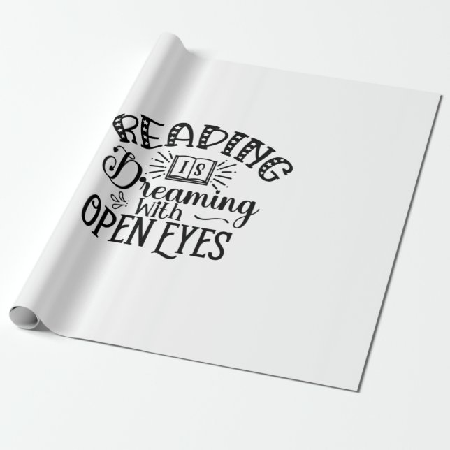 Papel De Presente Ler Leitura De Arte Sonha Com Olhos Abertos (Desenrolado)