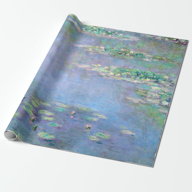 Papel De Presente Les Ninfheas Water Lily Claude Monet Fine Art (Desenrolado)