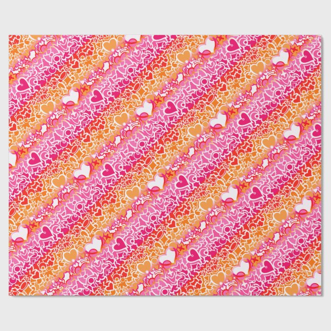 Papel De Presente Lésbica Sunset Pride Squiggle (Aberto)