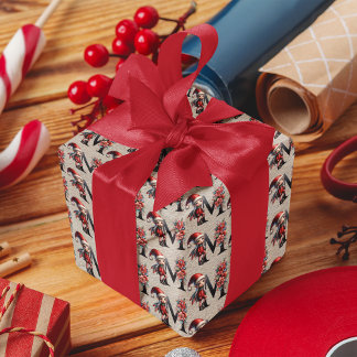 Papel De Presente Letra Festiva de Elf de Natal Bonito M