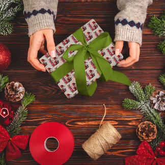 Papel De Presente Letra festiva de Natal de elfo fofo L