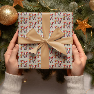 Papel De Presente Letra Festiva Elf de Natal Gelado R