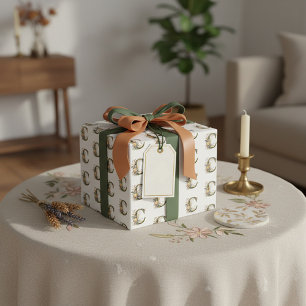 Papel De Presente Letra floral elegante boêmia C