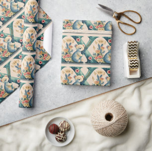 Papel De Presente Letra FLoral Teddy Bear X