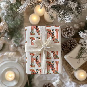 Papel De Presente Letra Nutcracker N Natal
