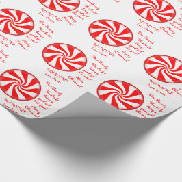 Papel De Presente Letra Peppermint Candy do Natal dos Papais noeis