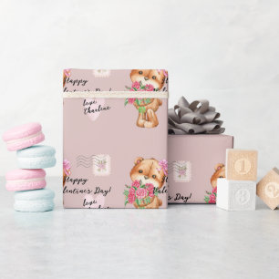 Papel De Presente Letra postal Cute Teddy Bear Dia de os namorados