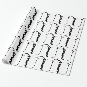 Papel De Presente Letra U com padrão de flores