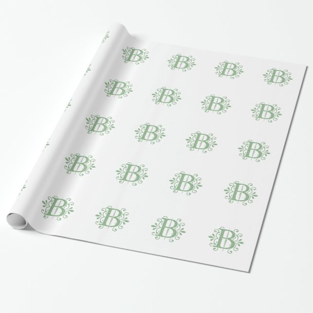 Papel De Presente Letras alfabéticas - letra B - branco (Desenrolado)
