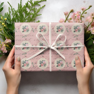 Papel De Presente Letras Antigas Rosas Vintage Renda Toalhas de Rend