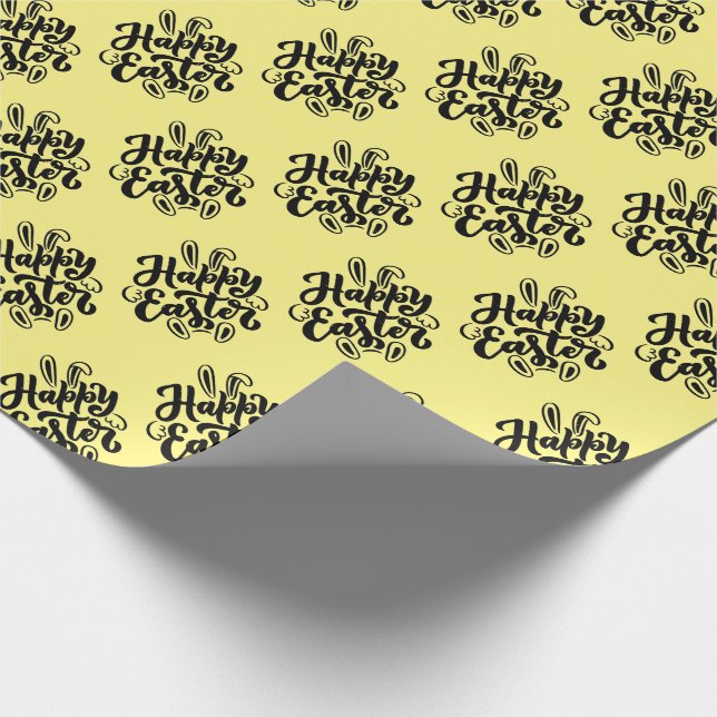 Papel De Presente Letras Feliz Páscoa com Orelhas de Coelho  (Ponta)