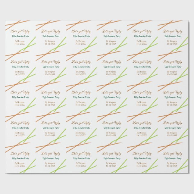 Papel De Presente Let's get ugly Christmas ugly sweater Partyorange  (Aberto)