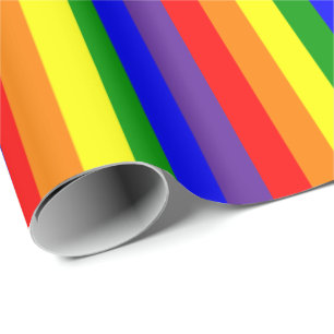 Papel De Presente LGBT Lésbica Orgulho Gay Arco-íris Vertical