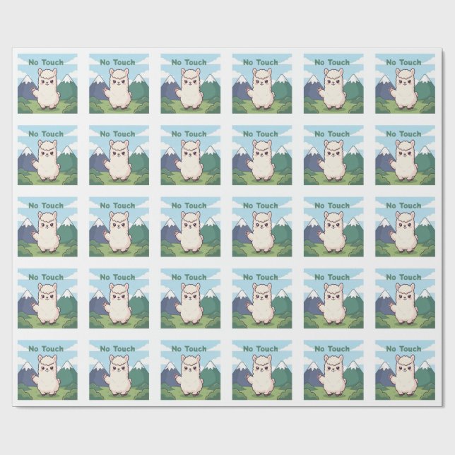 Papel De Presente Lhama Fofa  (Aberto)