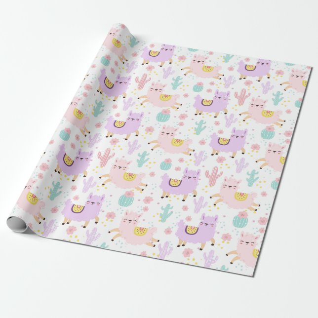 Papel De Presente Lhamas (Desenrolado)