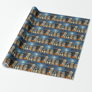 Papel De Presente Lhasa Apso Halloween Assustador