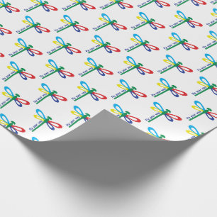 Papel De Presente Libélula Autismo Voe do Seu Jeito Crianças Neuroin
