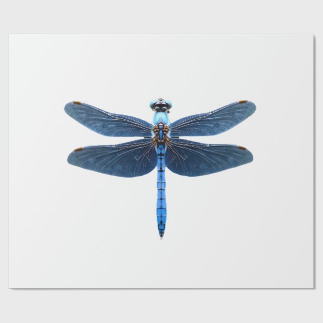 Papel De Presente Libélula Azul - Entusiasta de Animais da Vida Selv (Aberto)