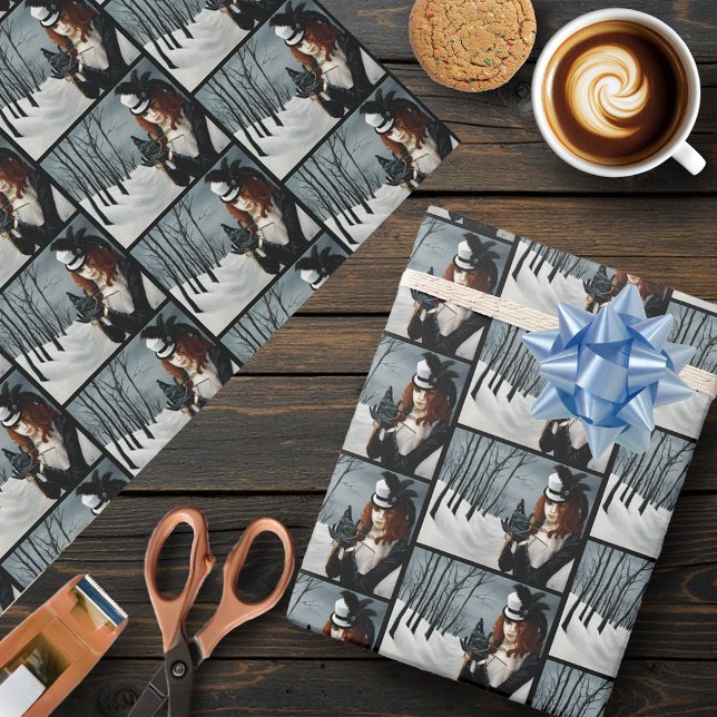Papel De Presente Libélula de Inverno Vitoriana Steampunk Chave Góti (Criador carregado)