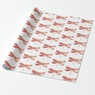 Papel De Presente Libélula flor com jóias sakura