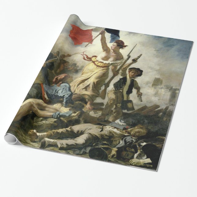 Papel De Presente Liberdade de Eugne Delacroix que conduz as pessoas (Desenrolado)