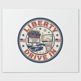Papel De Presente Liberty Drive Em Patriótico Patriótico Drive Em Th