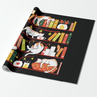 Papel De Presente Library cats autumn colour version