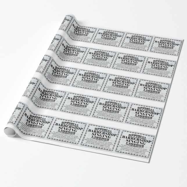 Papel De Presente Licença de cantoria de barbearia (Desenrolado)