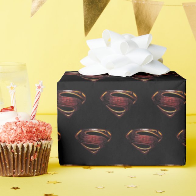 Papel De Presente Liga da Justiça | Símbolo Superman Metálico (Festa de aniversário)