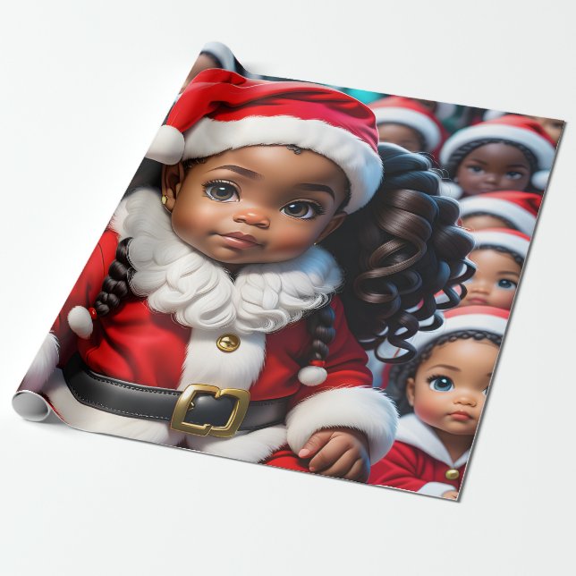 Papel De Presente Liga de Lady Santas Wrapping Paper (Desenrolado)