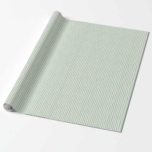 Papel De Presente Light Green & Ivory Wonky Stripes (Desenrolado)
