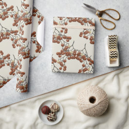 Papel De Presente Light sage green Red Peppercorns gift wrapping