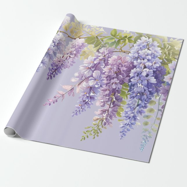 Papel De Presente Lilac-do-lavanda púrpura (Desenrolado)