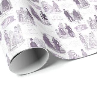Papel De Presente Lilac do vintage da forma de Biedermeier e Toile
